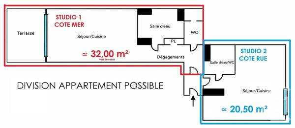 Appartement F2 à vendre  2 pièces - 56,21 m2 MENTON - 06