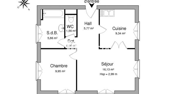 Location Appartement 2 pièces 49.51 m² - Melun 77000