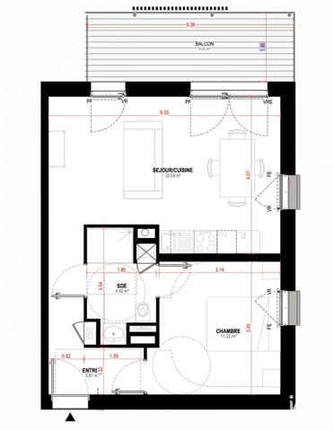 Appartement à vendre 2 pièces 44 m² Saint-Nazaire