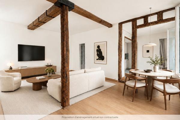 Appartement traversant - 3 pièces - 81,82 m² - Paris 4ème - PARIS