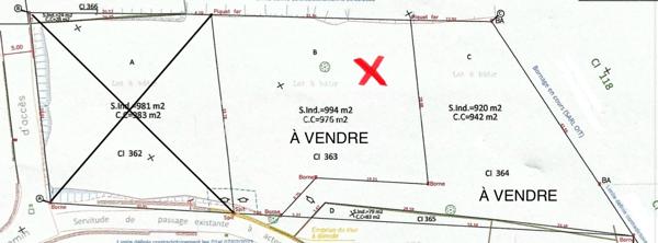 Terrain de 994 m²