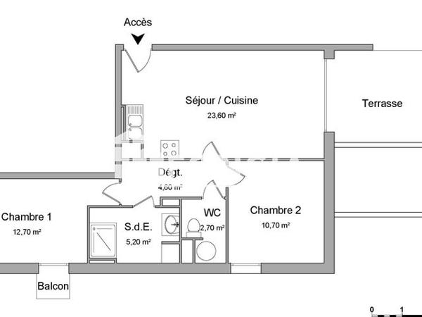 Location Appartement 3 pièces 59.6 m² - RUE HAN COLL Perpignan 66000