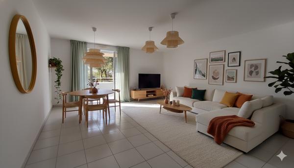 Appartement Le Loroux-Bottereau 3 pièce(s) 62.65 m², balcon-terrasse et jardinet