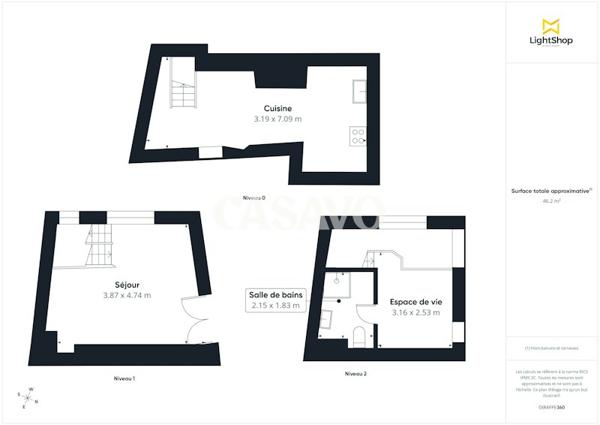 Vente Appartement 2 pièces de 43m² - 75003 Paris