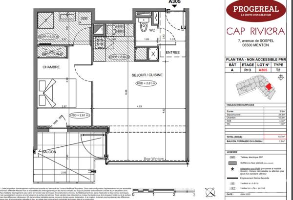 Achat appartement Menton - 2 pièce(s) - 47 m² - 318 500 €