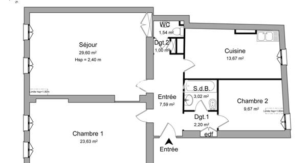 Location Appartement 3 pièces 91.92 m² - Valence 26000