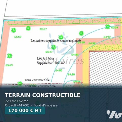 Terrain constructible A VENDRE