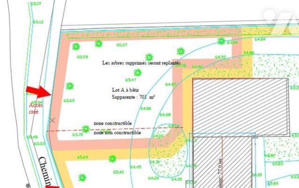 Terrain constructible A VENDRE