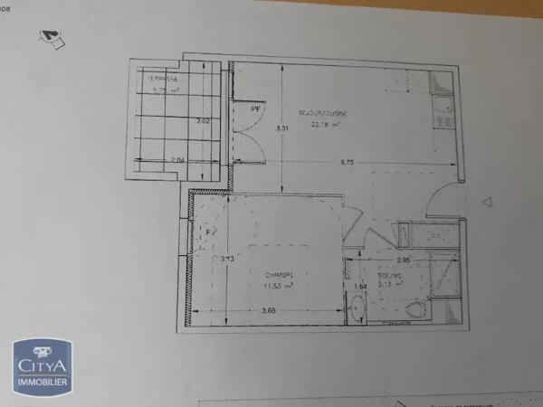 Appartement à louer 2 pièces 38.84m²