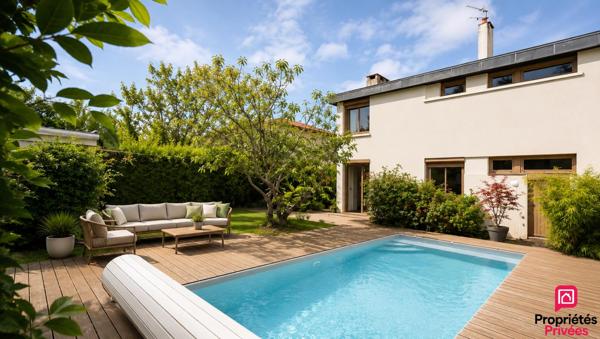 LE BOUSCAT - Maison familiale 4 chambres avec jardin, piscine chauffée et garage