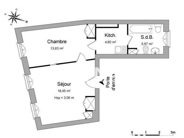 Location Appartement 2 pièces 42.35 m² - 35 QUAI FELIX MARECHAL Metz 57000