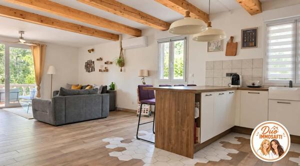 Un appartement au calme qui a tout d'une maison avec vue dégagée.