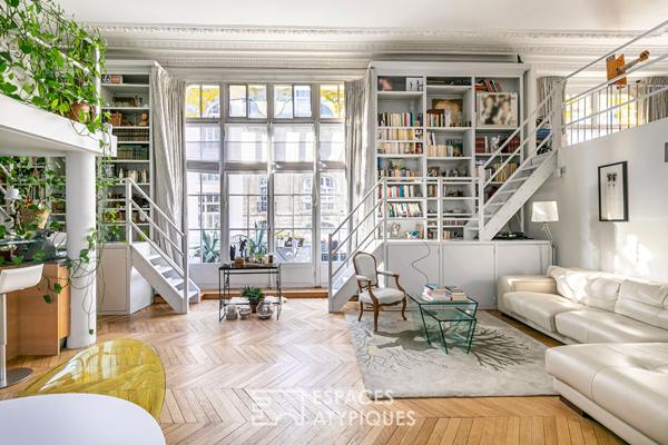 Étage noble traversant esprit loft avec balcon – Place Loulou Gasté