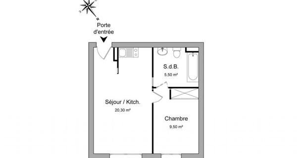 À vendre Appartement 2 pièces 35 m² - Aix-en-provence 13100