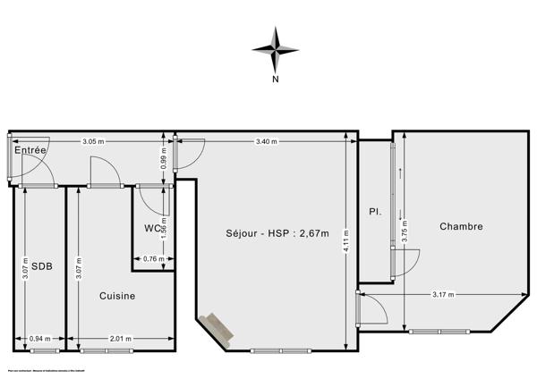 Bon DPE ! Appartement 2 pièces lumineux et calme - Alexandre Dumas - Rue des Pyrénées, Paris 20e