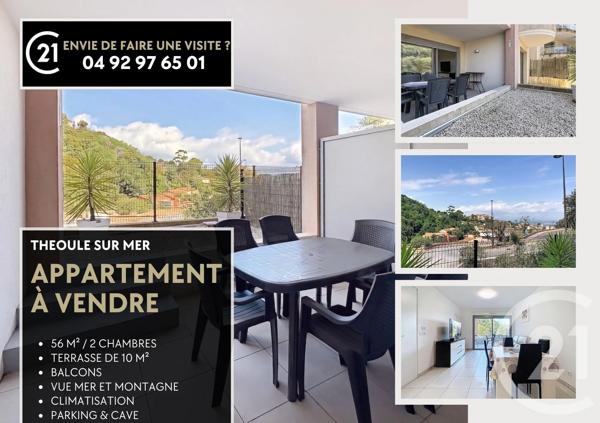 Appartement F3 à vendre  3 pièces - 58 m 2   THEOULE SUR MER  - 06