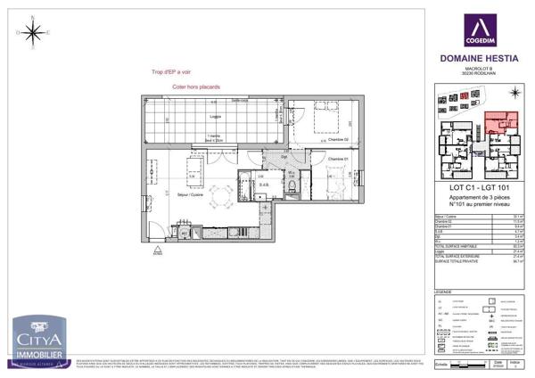 Appartement à louer 3 pièces 63.3m² Rodilhan (30230)
