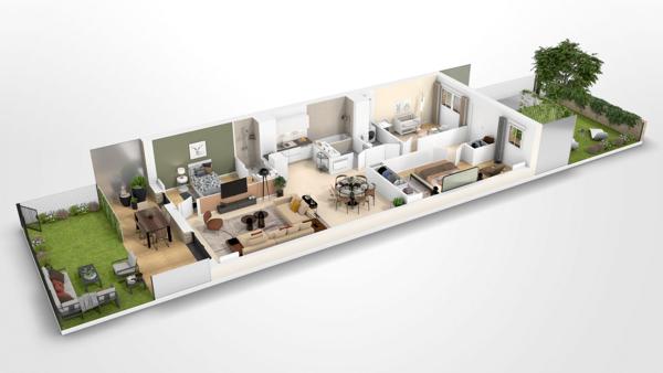 A vendre Talence - Appartement T4 neuf en rdc avec deux jardins - Frais de notaire réduit