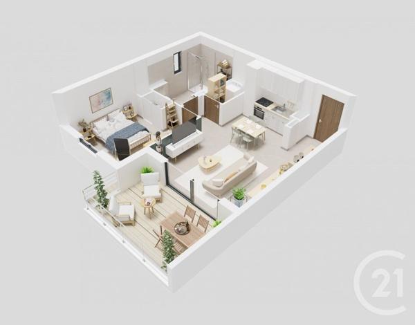 Appartement T2 à vendre  2 pièces - 46 m2 BORGO - 202