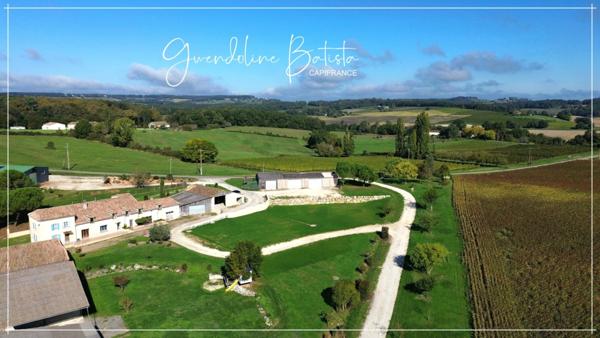 Proche EYMET - Propriété en Pierre 300m² avec gîte - Terrain de 12 Ha - Dépendances