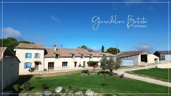 Proche EYMET - Propriété en Pierre 300m² avec gîte - Terrain de 12 Ha - Dépendances