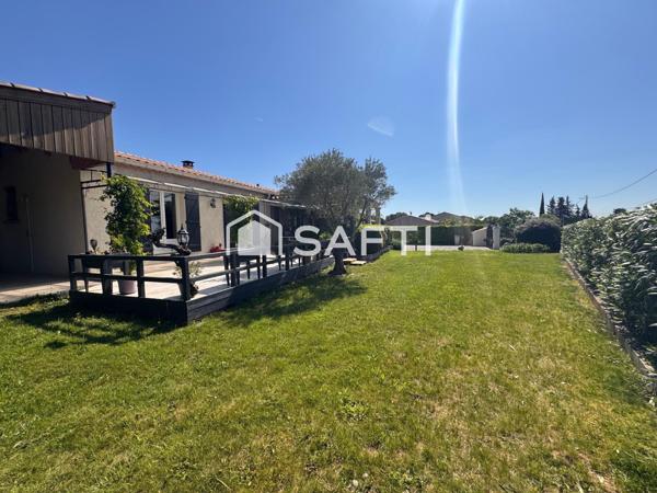 Villa d’environ 132m2, parcelle 1153m2, vue sur vignes sans vis-à-vis