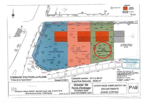 Terrain à vendre  570 m 2   MEREVILLE  - 91