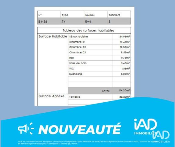 Appartement à vendre 4 pièces 94 m² Voiron