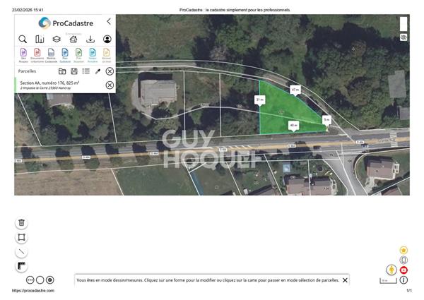 Terrain plat viabilisé Nancray 825 m2
