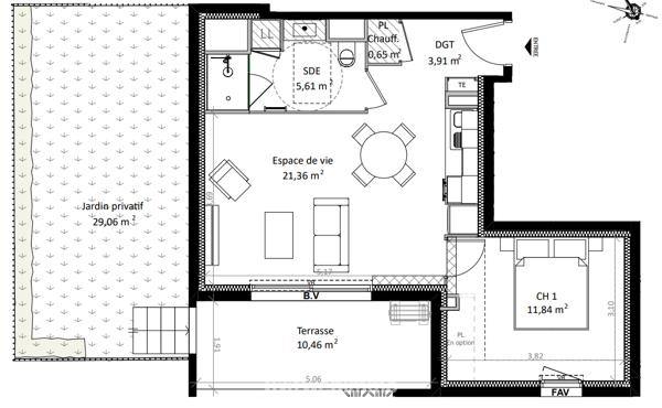 Appartement 43.37 m² à Alénya 66200