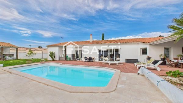 Grande maison de plain-pied, 3/4 chambres, piscine, cave