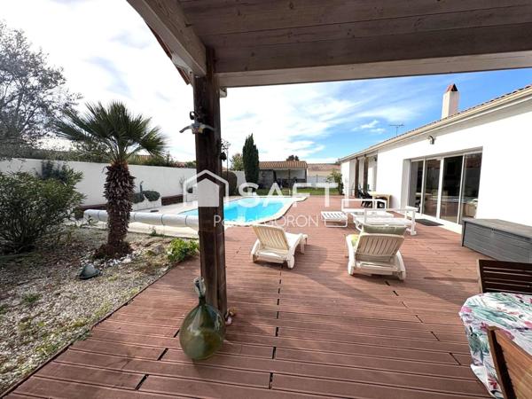 Grande maison de plain-pied, 3/4 chambres, piscine, cave