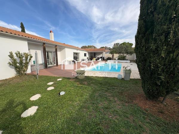 Grande maison de plain-pied, 3/4 chambres, piscine, cave