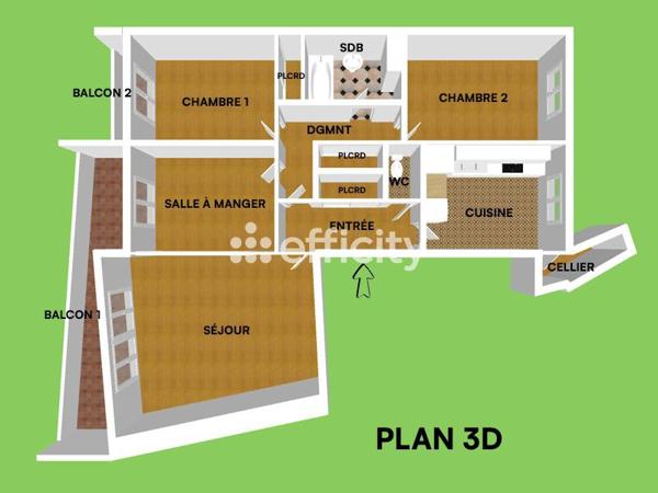 Appartement 4 pièces - 81 m² Exclusivité efficity