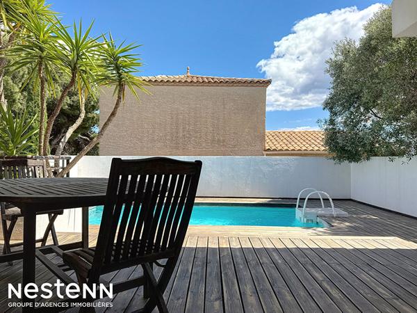 Maison T4 de 150 m² Quartier Montplaisir à Narbonne Piscine, deux garages, 4 faces libres