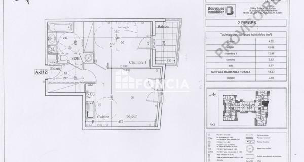 À vendre Appartement 2 pièces 43.23 m² - Châtenay-malabry 92290