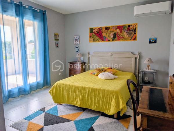 Située à Montagnac, ce pavillon 3 faces de 2011 bâtie sur un terrain de 300 m² offre un cadre de vie fonctionnel et très bien entretenu. L'extérieur a été aménagé pour nécessiter peu d'entretien et dispose d'un chalet en bois pour le stockage ainsi que de chéneaux en alu neufs.

Le rez-de-chaussée s'ouvre sur une pièce de vie lumineuse avec séjour, salle à manger et cuisine. Ce niveau comprend également une suite parentale avec placard et salle d'eau, un WC séparé, une buanderie ainsi qu'une pièce supplémentaire modulable (salle de jeux, stockage ou garage).

À l'étage, l'espace nuit se compose de trois chambres avec placards intégrés, d'une salle de bain, d'un second WC indépendant et d'un coin bureau. Ce niveau donne accès à une terrasse.

Côté prestations, la maison est équipée de climatisations réversibles, de menuiseries PVC double vitrage avec volets roulants électriques sur l'ensemble des ouvertures, d'un adoucisseur d'eau et d'un chauffe-eau électrique de 300L. Certaines fenêtres sont équipées de moustiquaires.

Une maison soignée, prête à habiter, idéale pour une famille en quête de confort.