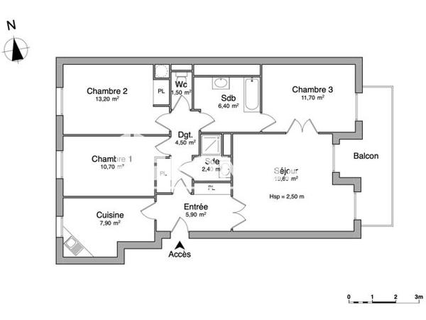 Location Appartement 4 pièces 84.1 m² - RUE DU CHEMIN VERT Saint-germain-en-laye 78100
