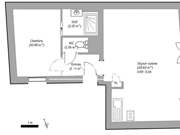 Location Appartement 2 pièces 46.02 m² - 16 BOULEVARD LOUIS BLANC Montpellier 34000