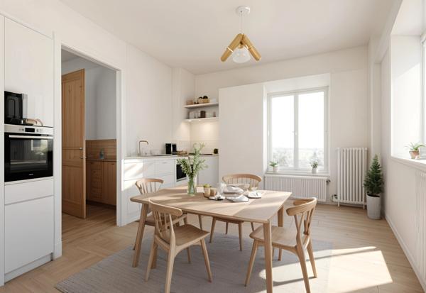 Appartement 3 pièces 53m² situé au 4ème et dernier étage ss ascenseur