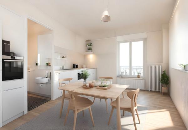 Appartement 3 pièces 53m² situé au 4ème et dernier étage ss ascenseur