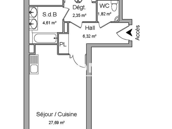 Location Appartement 3 pièces 62.85 m² - BATIMENT A Marseille 13008