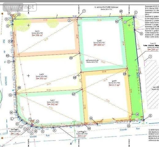 Terrain à Batir à vendre à Bains-sur-Oust en Ille-et-Vilaine (35600), ref : 143/250TA BOURG