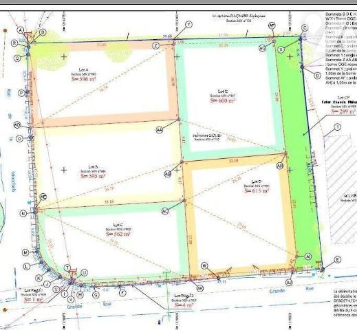 Bourg, prox; Ecoles et commerces, terrain à bâtir de 615 m², A viabilisé. Raccordable au tout à...