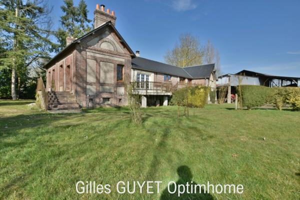 15MN de BERNAY, MAISON ATYPIQUE, T6, 122M² 180000€ 1,68Hectares de terrain avec dépendances et étang. (27)
