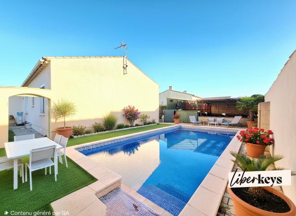 Villa individuelle  rénovée de plain-pied avec piscine