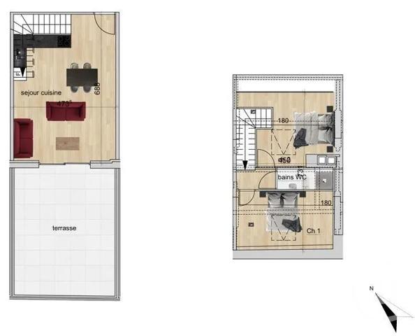 Appartement T2 à vendre  2 pièces - 40,19 m 2   THONON LES BAINS  - 74