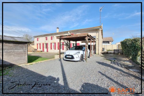 Maison en pierre, grand salon, 3 chambres, garage