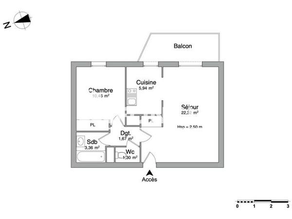 Location Appartement 2 pièces 45.05 m² - Avenue Victor Hugo Negrepelisse 82800