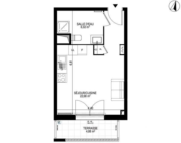 Studio à vendre 28,7 m² Monteux